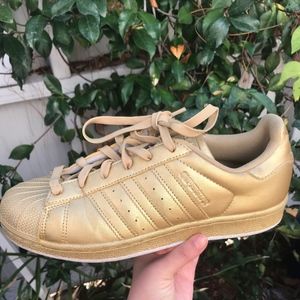 Adidas Superstars Gold Sneakers Size 8